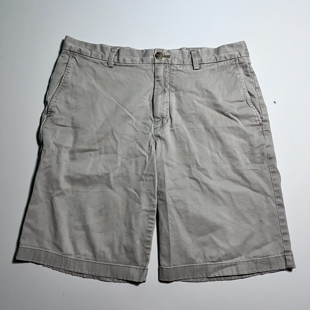 Vineyard Vines Breaker Short Mens 34 Khaki Stone Flat Front Chino Shorts 9 Inch